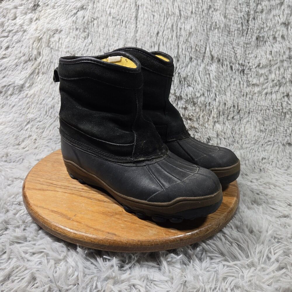 Itasca Outdoor Cold Boots Thermolite Mens 8.5-9 Black Leather Suede Casual Retro